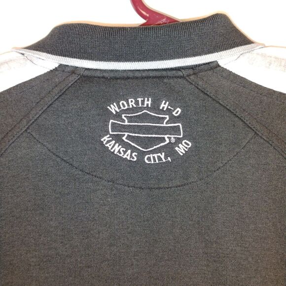 VTG HD Harley-Davidson KC, MO 1/4 Zip Dark Gray LS Sweatshirt Mens Size Large - Picture 5 of 7
